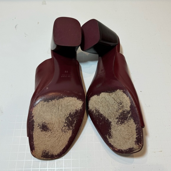 SCANLAN THEODORE Open Toe Leather High Heel Mules Cherry Heels Eu39 US8.5 - Picture 5 of 7